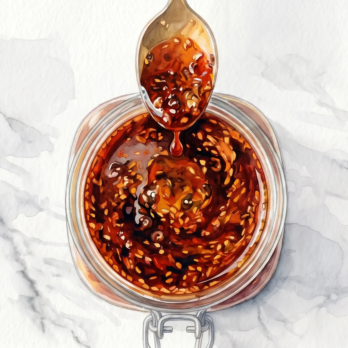 Huile rouge de Sichuan avant filtration