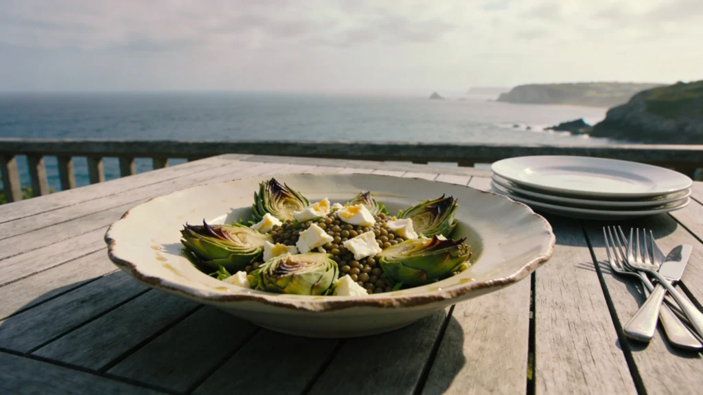 La Sphère Culinaire magazine : salade d'artichaut face à la mer