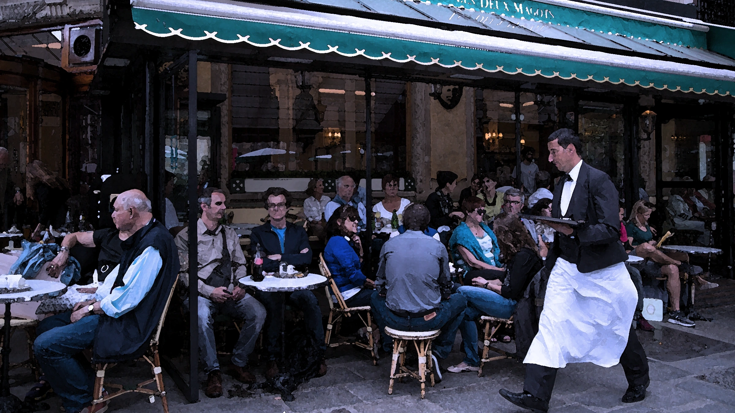 Deux Magots, café littéraire de Saint-Germain-des-Prés, Paris