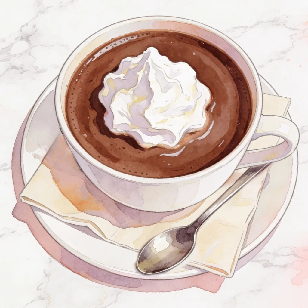 Chocolat chaud inspiré des Deux Magots, café littéraire de Saint-Germain-des-Prés
