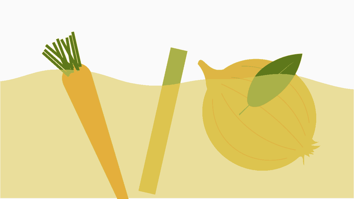 les légumes classiques du bouillon de légumes maison