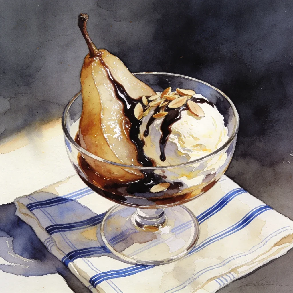 poire au sirop Belle-Hélène