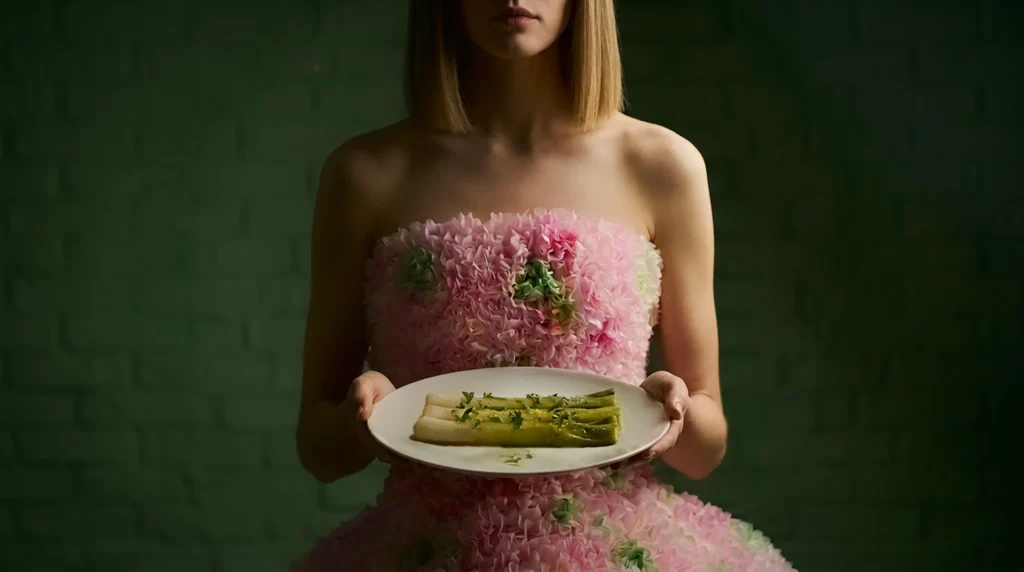 Poireau vinaigrette présenté dans une assiette