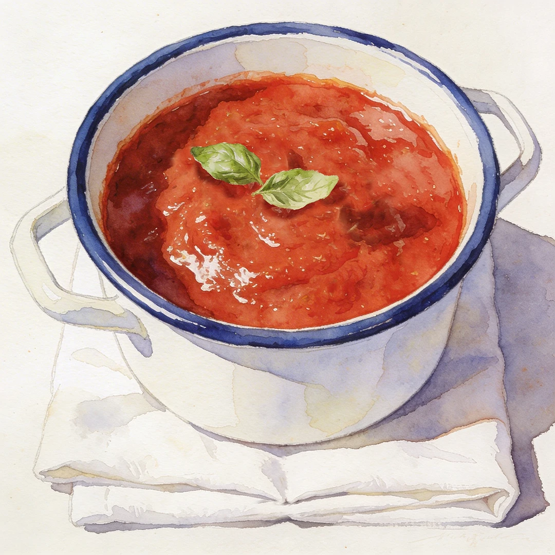 sauce tomate maison dans une casserole (sugo pommodoro)