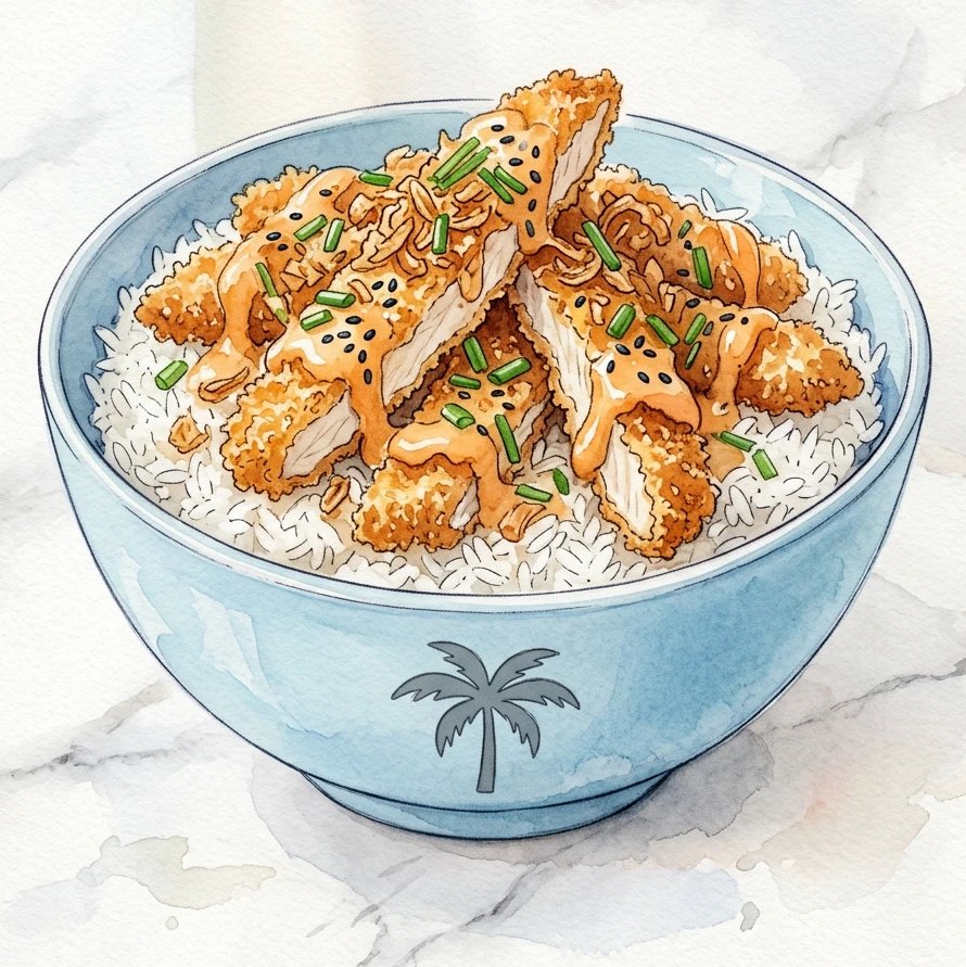 poulet tasty crousty dans un bol bleu Miami