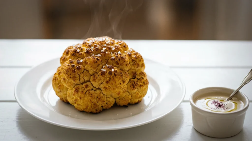chou fleur-rôti et sauce tahini